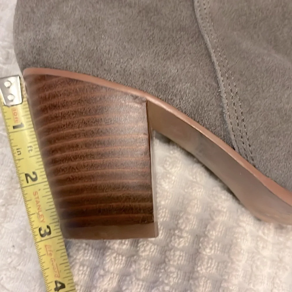 Taupe Tan Light Brown Suede Leather Block Heel Ankle Booties by Seychelles 7.5